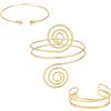 Mikovivi 3 Pz Bracciale Aperto per la Parte Superiore del Braccio, 3 Stili Regolabile Braccialetti Dorati Parte Superiore del Braccio Gioielli Alla Moda con Bracciale a Spirale per Donna Estiva Regalo