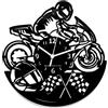 Instant Karma Clocks | Orologio Da Parete | Motociclismo | Moto da Corsa | Moto | Motocicletta | Idea Regalo, Design Sportivo con Bandiere a Scacchi, Decorativo, 30 cm