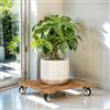 IDZO Fioriera Rotonda Caddies-14, Legno, Teak Dorato, 35,6 x 35,6 x 8,1 cm