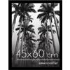 Americanflat Cornice 45x60 cm Nera - Cornice Foto 60x45 cm in Legno MDF con Pannello Protettivo in Plastica e Ganci Integrati