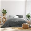 Ruggeri Set Lenzuola Copripiumino Matrimoniale Microfibra, Grigio Bicolor | 1 Lenzuolo a Sacco Double 250 x 200 cm con Patella di 40 cm e 2 Federe di 50 x 80 cm Double con Chiusura a Sacco di 20 cm