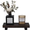 zoocatia Piccolo vassoio in legno con piedistallo, decorazione per il bagno, decorativo, alzata in legno, portasapone per vanità, bancone, lavandino, marrone scuro