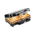 Bestron XL Sandwich Maker, Tostapane per 2 sandwich a forma di conchiglia, ideale per sandwich americani, con regolazione automatica della temperatura e indicatore di prontezza, Colore: Beige