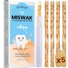 MODOGO ORINKO® Siwak Naturale x5 con Custodia x1 - Spazzolino Ecologico per Denti - Miswak Africano per Pulizia, Sbiancamento e Igiene Orale - Bastoncini di Araak come Alternativa Sostenibile