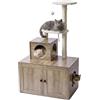 Relaxdays torre per gatti con armadio per lettiera, HxLxP 133x78x49 cm