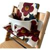 HANELLE Cuscino per Seggiolone Bebè Compatibile con Stokke Tripp Trapp, Imbottito, Impermeabile, Lavabile, Fodera Antiscivolo HANELLE (Papaveri)