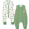 Teechodina Sacco nanna con piedi, 1,5 Tog, 100% cotone, per bambini, tutto l'anno, con gambe, per ragazzi e ragazze