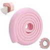 SONARIN Paraspigoli Bambini Angolari Gomma,Protezioni per Bordi,2 m / 6,6 piedi Protezioni per bordi da tavolo per mobili a forma di L con nastro adesivo,Protezione per Bambini(Rosa)