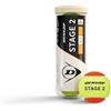 Dunlop Sports Dunlop Tennis Balls Stage 2 Orange - Palle da allenamento a bassa compressione certificate ITF per principianti (3 latte PET)