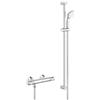 GROHE QUICKFIX, Precision Flow Miscelatore termostatico per doccia, con tecnologia Water Saving e GROHE Ecobutton, asta 920 mm, Cromo, 34842000