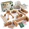 HELDSON FSC - Set di massaggi in legno [6 pezzi], 100% - vari massaggiatori e massaggiatori - massaggio ai piedi, massaggio alla testa, pulsante trigger - relax - regali di Pasqua - anti-cellulite