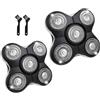 vebulon Testine di ricambio per rasoio compatibili con Balder RX5/XR7000/XR1500, testine di ricambio galleggianti per uomo calvo (colore nero, 2 pezzi)