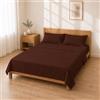 Homebliss Completo Letto Microfibra 180x200+30 / 260x280 + 50x80 2PCS, Marrone | Microfibra spazzolata 90 g/m², morbida e traspirante; lenzuolo sotto con angoli da 30 cm che resta teso tutta la notte
