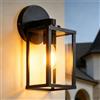EBION 1 Pezzi Lampada da Parete Esterno Vintage, E27, Applique da Muro in Alluminio Nero, IP44 Impermeabile, per Giardino Portico, Lampadina Non Inclusa