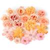MWOOT 20 Pezzi Teste di Fiori Artificiali, Fiori Finti per Decorazioni, Mini Capolini Finti, Rose Peonia Finte per Fai da te Corona Torta Bouquet Da Sposa Matrimonio Festa Casa Giardino(Arancia)