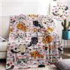 IUNTWEIE Coperta morbida in pile con stampa di animali 3D, gatto, gattino dei cartoni animati, morbida e calda coperta in pile come copridivano (gattino F, 130 x 150 cm)
