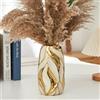 OTARTU Vaso in ceramica bianco crema per fiori, vaso per fiori oro moderno vaso bianco decorazione per la casa, piccolo vaso in ceramica per erba della pampa, vaso decorativo per fattoria tavolino