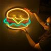 DEKADRON Hamburger Neon Wall Art, Hamburger Neon Sign, Food Neon Sign, Fast Food Neon Decor, Restaurant Neon Sign, Hamburger Restaurant Led Neon Sign, Cheeseburger Led Neon Sign (con telecomando)