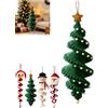 Generico Crochet Snowman Spiral Ornament DIY Kit,Beginner Friendly Christmas Santa Tree Spiral Hanging Decor Craft Set with Soft Yarn,for Window, Porch, Wall, Holiday Tree,Holiday Decor Gift