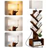 FROIDEXG Libreria ad Albero a 6 Ripiani con Lampada da Terra, Lampadina LED E27 da 12 W e 3 Temperature di Colore, Scaffale Angolare Salvaspazio con Vano per Soggiorno, Camera, Studio e Piccoli Spazi