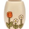 THUN, Vaso in Ceramica Decorata a Mano con Iconica Decorazione Floreale Thun, Versione Media, Linea happy Country, 15.6x12.2x19 cm h
