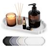 Rolcoassuns Silicone Bagno Vassoio Portaoggetti, 24 x 10 cm Vassoio, Bianco | Antiscivolo Infrangibile Vassoio Bagno, Mini Accessori Bagno, Facile da Pulire, Organizer Bagno per Candele e Cosmetici