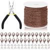 Swpeet 102 pezzi bronzo rosso 3 mm intorno a 10 metri di lunghezza gioielli kit di produzione di catene con anelli di salto, chiusure per aragoste e pinze per gioielli, collana, cavo collegamento