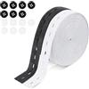 Kinesgsg 2 Rotoli Elastico per Cucito, Nastro Elasticos 7m x 3cm con Asole, Fascia Elastica Cucire, Fettuccia Elastica con 14 Bottoni, Ampio Nastro Elastico Piatto, Cucire Vestiti, Pantaloni