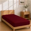 Homebliss Lenzuolo con Angoli Microfibra 90x190+25 - Sottolenzuolo Bordeaux