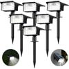 nipify 6 Pezzi Faretti Solari a LED da Esterno con Sensore di Movimento, 62LED 3 Modes Lampade Solare da Giardino Potenti, IP65 Impermeabile Luci Solari per Cortile, Vialetto, Bianco Freddo