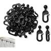 dravix Ganci per Tende da Pergola 60 Pezzi, Ganci Scorrevoli in Plastica Antiruggine Neri, Scorritende per Binario Esterno di Gazebo Zanzariere Tendoni e Tende da Sole