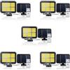 Themishop Kit 5 Faretti Solari LED da Esterno con Sensore di Movimento e Crepuscolare Automatico, Pannello Separato, Telecomando, Impermeabile IP66, Luce Potente per Giardino, Garage, Cortile, Strada, Vialetti