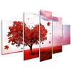 islandburner Quadro moderno Cuore Albero Love Field Red Stampa su tela - Quadro x poltrone salotto cucina mobili ufficio casa - fotografica formato XXL