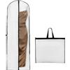 MINISOISO Borsa Porta Abiti 180x60cm, Porta Abito da Sposa Bianco, Custodia Porta Abiti, Porta Abiti da Viaggio, Polvere Pieghevole Copertina di Protezione da Matrimonio Resistente(Bianco)