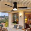 HYNHXBP Ventilatore da soffitto con luce LED, motore DC silenzioso, 6 velocità, funzione estate inverno, illuminazione LED 3000K-6500K, nero: 52 pollici - 3 pale