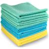 ELEXACLEAN Panni microfibra auto bagno cucina (12 pezzi, 30x30cm, blu giallo verde) panni multiuso multicolore per casa e auto vetro vernice bagno moto