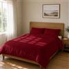 Homebliss Copripiumino Microfibra Parure Letto 260x240 + 45x75 2PCS, Bordeaux