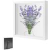 VIQIHEOE Cornice Portafoto 3D, Cornice Profonda da Riempire 20 x 25 cm, Box Frames in Legno, con Lastra Acrilica Trasparente, 3D Box Frames Deeper 3cm, per Fiori, Regali di Famiglia, Bianco