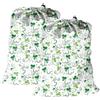 Maishijie Confezione da 2 sacchetti di tela di cotone resistenti per bucato, altamente resistenti, per vestiti sporchi, con cordino con chiusura a cavo (Shamrock)