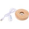 SEWOART Base Luminosa LED in Legno, Base per Lampada da Tavolo e Sfera di Cristallo, Rotonda, Beige, 2cm di Spessore e 10cm di Larghezza, per Progetti DIY e Decorazione Tavolo