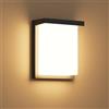 Klighten Kligthen LED lampada da parete per esterni, 3000K applique da interno, 30W applique, IP65 lampada da parete per esterni, luce da parete per terrazza, giardino, nero