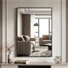 BEAUTYPEAK Specchio da Parete Rettangolare 71x51cm, Specchio da Bagno con Cornice in Alluminio Nero, Specchio da Parete Resistente alle Rotture per Bagno, Camera da Letto, Soggiorno, Specchio da Bagno