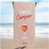 Vestin Telo da spiaggia personalizzato - TIRO A CAMPARI - DRINK E NOME - asciugamano da bagno asciugamano da piscina asciugamano da spiaggia per vacanze (75x150 cm)