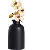 VANTOBEST Piccolo vaso rotondo in ceramica per fiori secchi, bohémien, stile minimalista, decorazione per la casa, per fiori secchi, piante (nero)