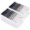 sprecenk Organizer Cassetti Armadio, 12 Griglie Divisori Cassetti Organizer er Jeans Scatola, 2PCS Pieghevole Scatole Portaoggetti Per Magliette, Pantaloncini, Bianco Neve