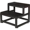 Fuyoula Sgabello a 2 gradini in legno (Nero, 15 * 38 * 35cm)