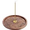 AKONE Porta Incenso in Legno, Porta Incenso per Bastoncini, Bruciatore Incenso di Loto, Porta Bastoncini di Incenso con Raccogli Cenere, Accessori per la Meditazione Porta Incenso