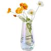 JAKY-Global Vaso in vetro moderno, grande, conico, a coste, altezza 25 cm, decorazione per la casa, per ufficio, soggiorno, matrimoni, feste, eventi (irrisizzato)