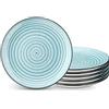 vancasso Bonbon - Set di 6 piatti da dessert in stile rustico, 19,4 x 19,4 x 2,5 cm, colore: blu