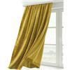 BEAUTEX, tenda in velluto con nastro arricciato a U, oscurante e opaca, 140x145 cm (larghezza 140 cm, altezza 145 cm, giallo senape)